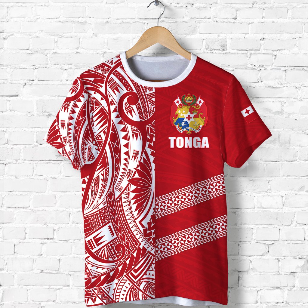 Tonga Rugby T Shirt Rustic Red - Polynesian Pride