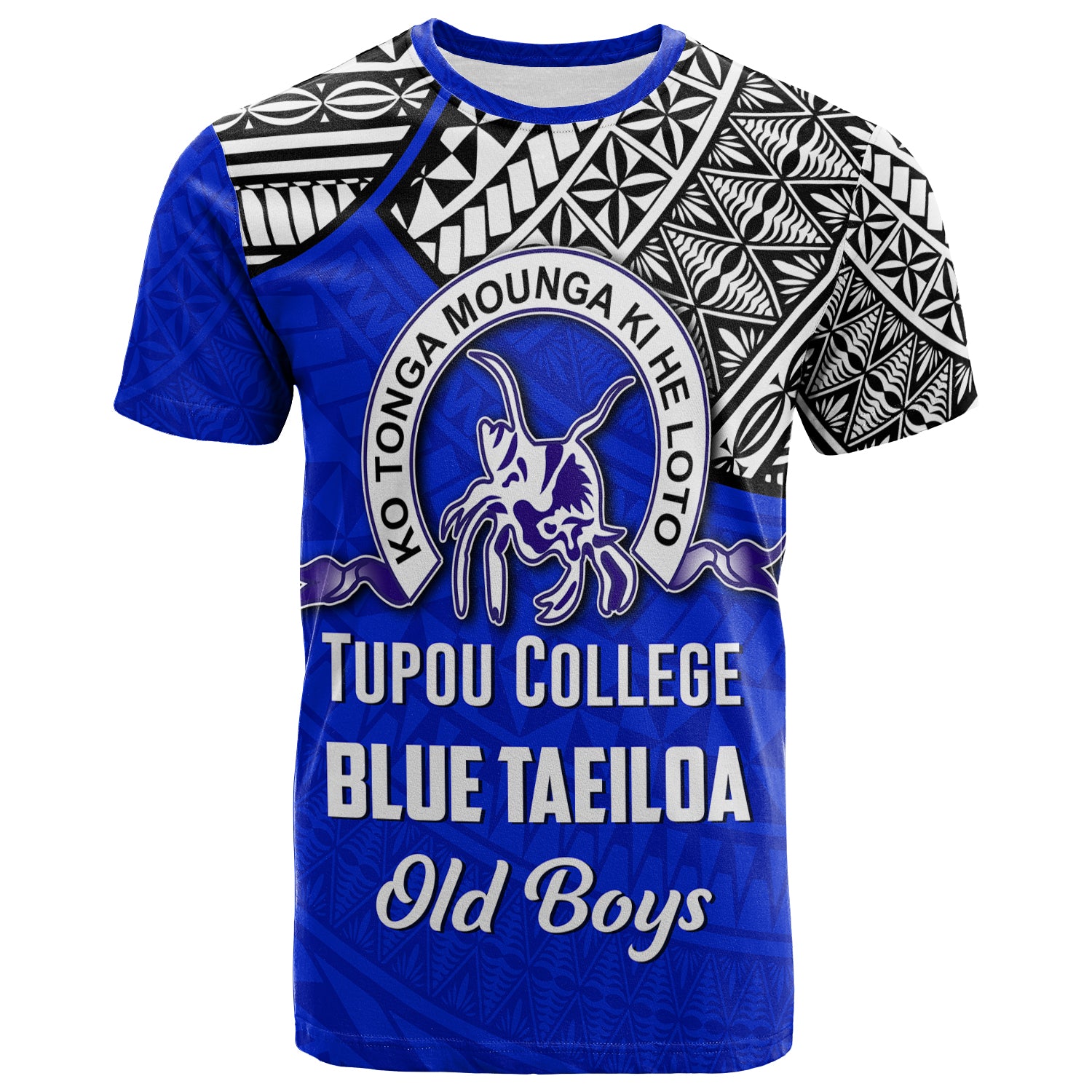 Tupou College BLUE TAEILOA Old Boys T Shirt LT4 Unisex Blue - Polynesian Pride