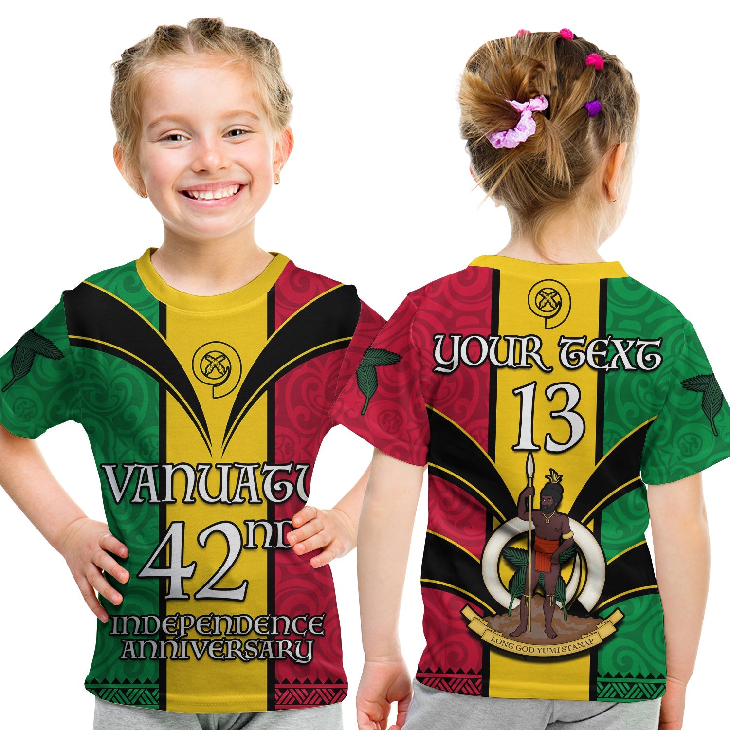 (Custom Text and Number) Vanuatu 1980 T Shirt KID Vanuatuan Independence Day LT13 Youth XL Size14 - Polynesian Pride