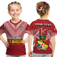 (Custom Text and Number) Tonga Rugby MMT T Shirt KID Ngatu Mate Maa Tonga Special LT13 Youth XL Size14 - Polynesian Pride
