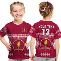 (Custom Text and Number) Beulah College T Shirt KID Ngatu Pattern Tonga LT13 Youth XL Size14 - Polynesian Pride