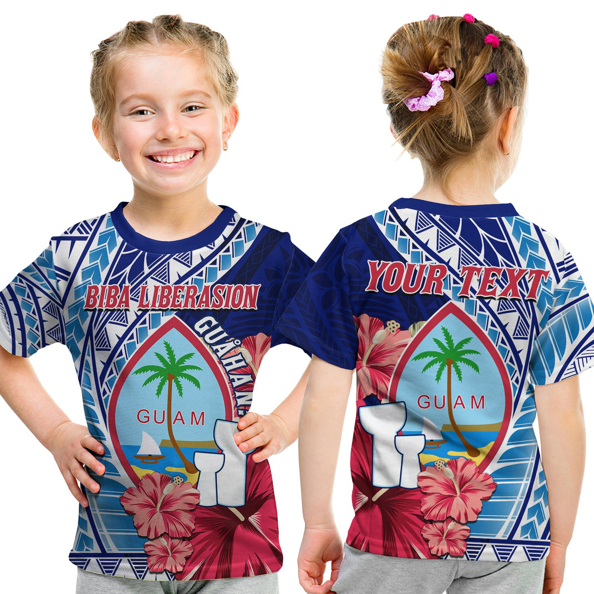 (Custom Personalised) Guam Chamorro T Shirt KID Happy Liberation Day Latte Stone LT13 Youth XL Size14 - Polynesian Pride