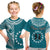 (Custom Text and Number) Cook Islands Tatau T Shirt KID Symbolize Passion Stars Version Blue LT13 - Polynesian Pride