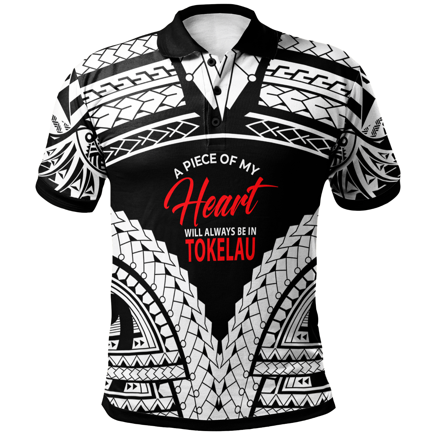 Tokelau Polo Shirt A Piece Of My Heart White Color Unisex White - Polynesian Pride