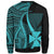 Wallis And Futuna Sweatshirt - Turquoise Polynesian Tentacle Tribal Pattern - Polynesian Pride