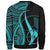 Yap Sweatshirt - Turquoise Polynesian Tentacle Tribal Pattern - Polynesian Pride