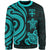 Fiji Sweater - Turquoise Tentacle Turtle Unisex Turquoise - Polynesian Pride