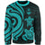 Guam Sweater - Turquoise Tentacle Turtle Unisex Turquoise - Polynesian Pride