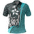 Kosrae Micronesian Polo Shirt Turquoise Turtle with Hook Unisex Turquoise - Polynesian Pride