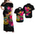 Tuvalu Polynesian Hibiscus Matching Dress and Hawaiian Shirt LT12 Black - Polynesian Pride