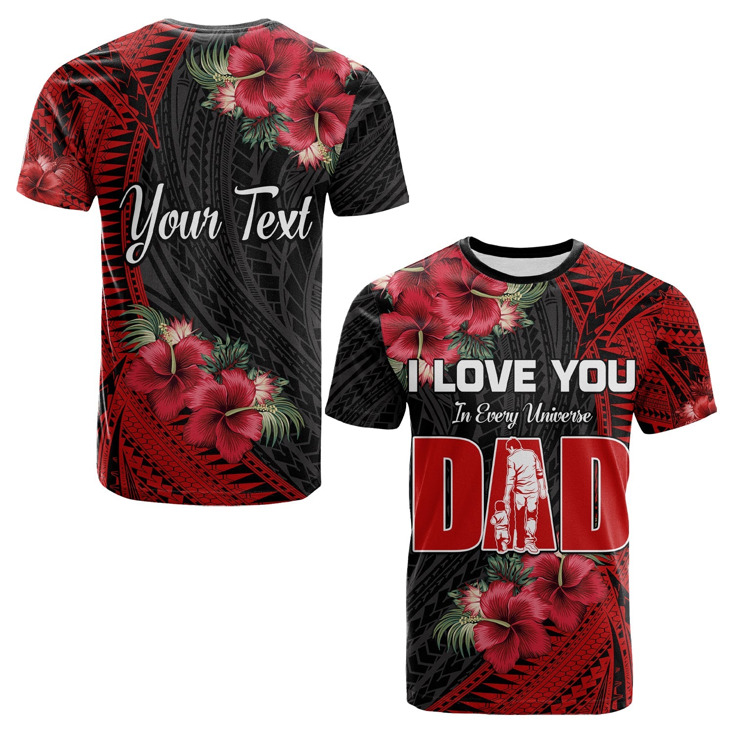 Custom Happy Fathers Day T Shirt Polynesian Best Dad Ever LT13 Red - Polynesian Pride