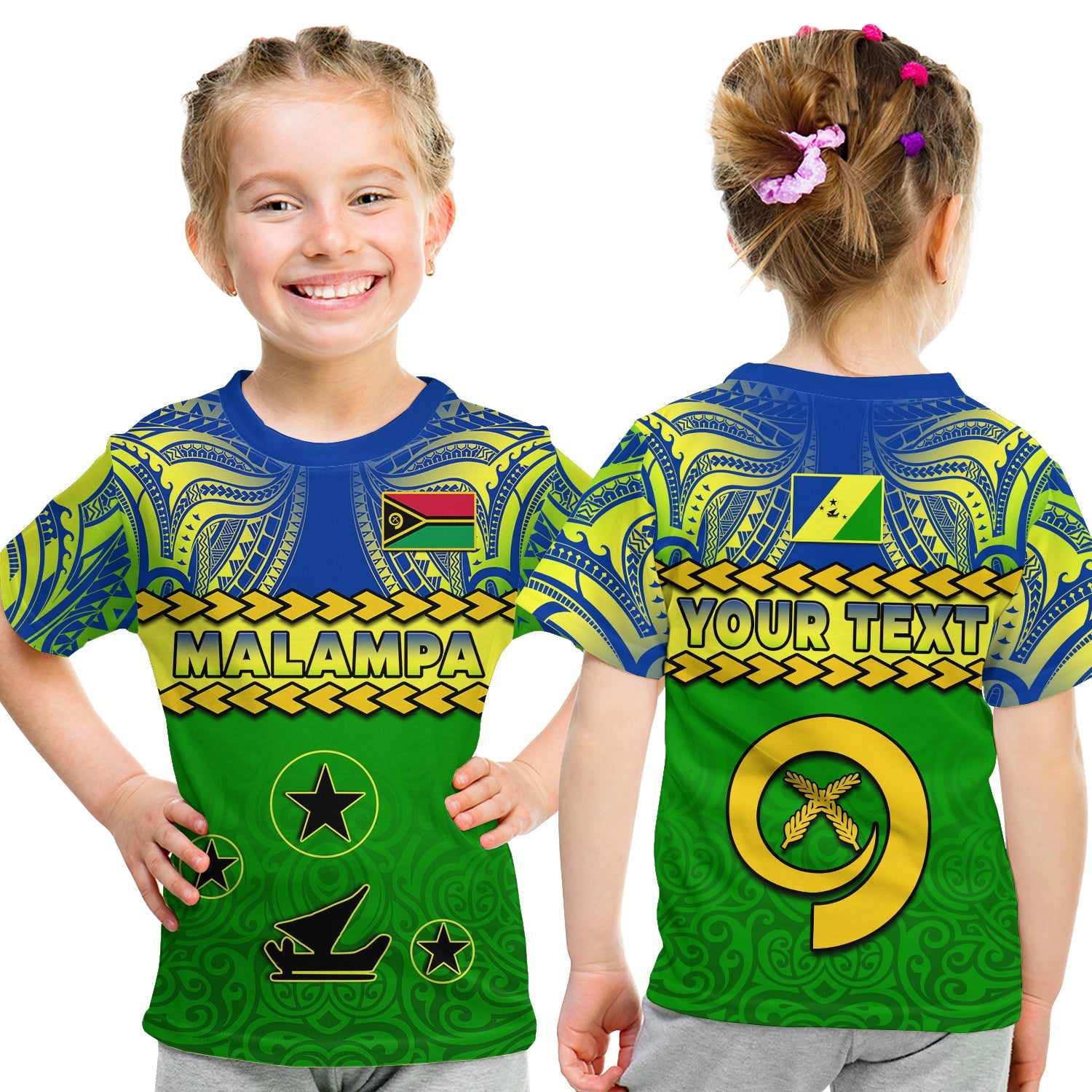 (Custom Personalised) Malampa Province T Shirt KID Vanuatu Pig Tusk Polynesian Flag Style LT14 Youth XL Size14 - Polynesian Pride