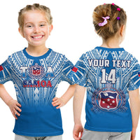 Custom Samoa Rugby T-Shirt - Personalise Toa Samoa Polynesian Pacific Blue Version LT14 - Polynesian Pride