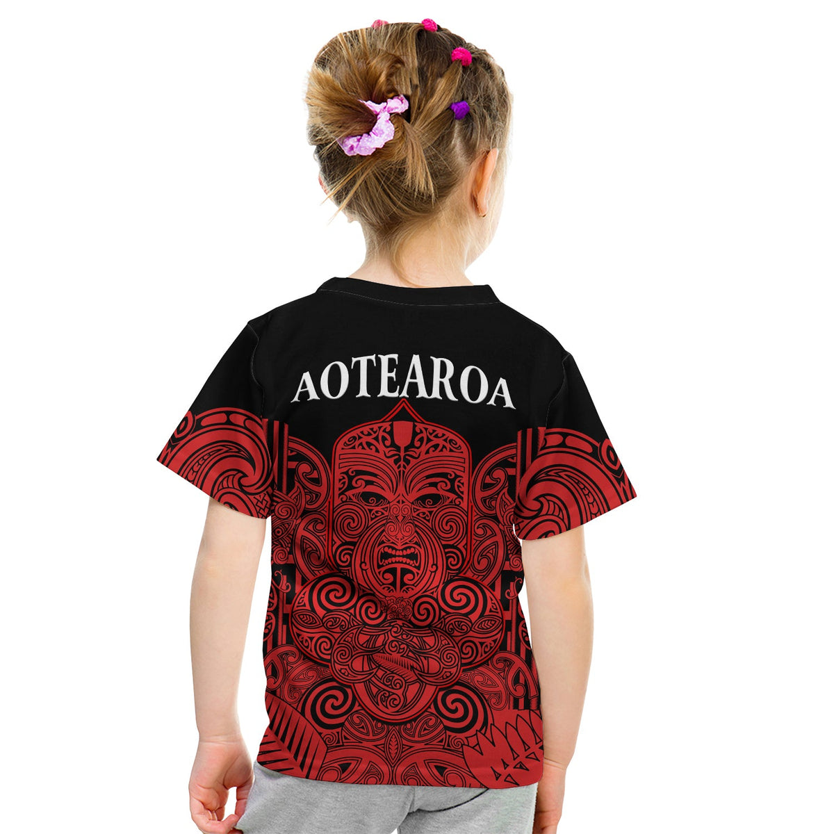 New Zealand Tiki Rugby T Shirt KID NZ Maori Koru Pattern Ver.03 LT14 - Polynesian Pride