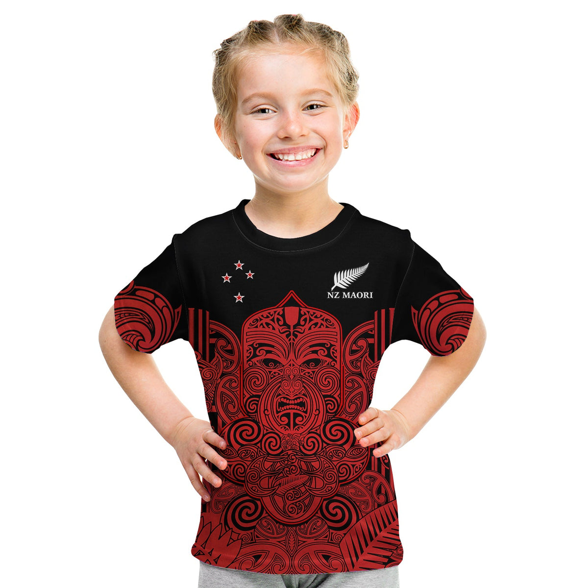 New Zealand Tiki Rugby T Shirt KID NZ Maori Koru Pattern Ver.03 LT14 Youth XL Size14 - Polynesian Pride