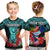 Custom Guam Chamorro T Shirt Guaman Latte Stone Tropical Flowers Turquoise Style LT14 Kid Turquoise - Polynesian Pride