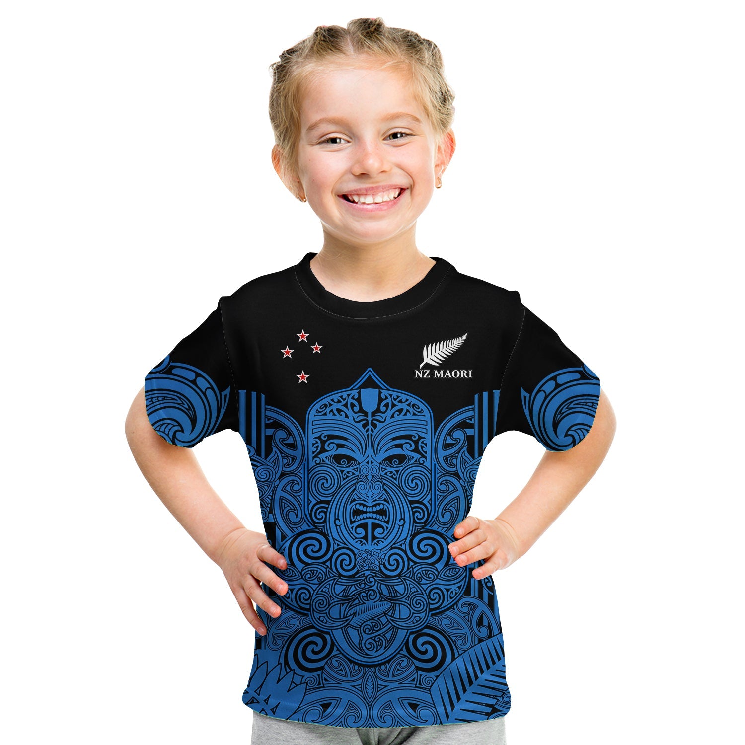 New Zealand Tiki Rugby T Shirt KID NZ Maori Koru Pattern Ver.05 LT14 Youth XL Size14 - Polynesian Pride