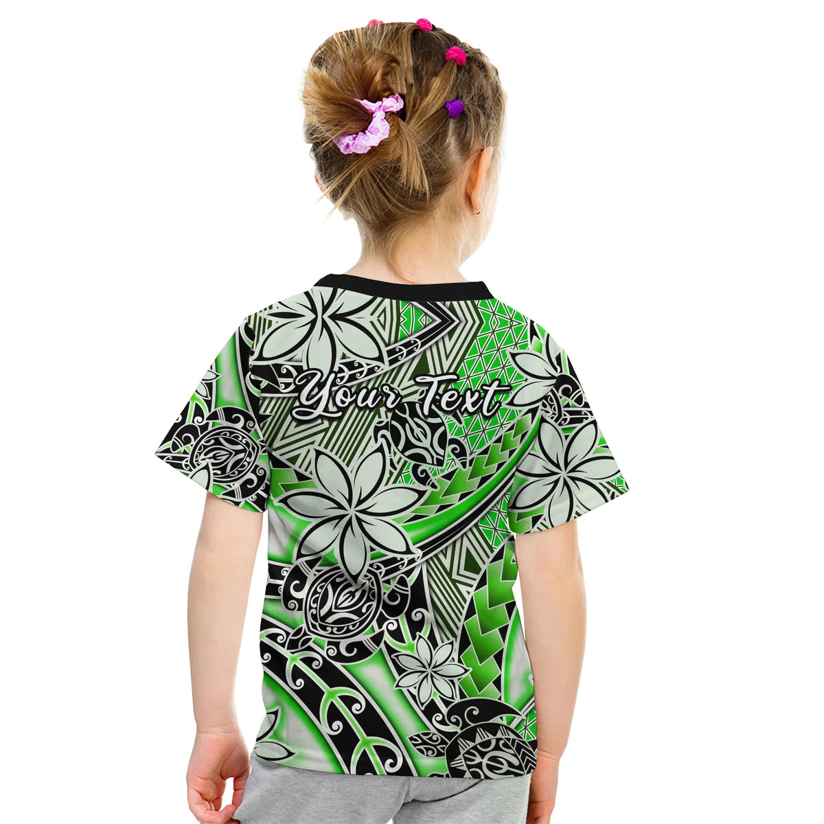 (Custom Personalised) Hawaii T Shirt KID Tribal Plumeria With Polynesian Turtle Ver.01 LT14 - Polynesian Pride