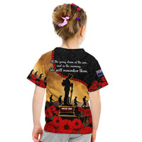 New Zealand Anzac T Shirt KID Maori Camouflage Mix Poppies We Will Remember Them LT14 - Polynesian Pride