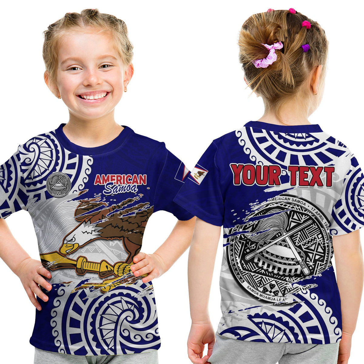 Custom American Samoa Independence Day T Shirt Polynesian Special Version LT14 Kid Blue - Polynesian Pride