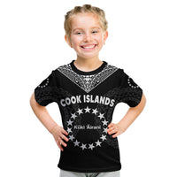 Cook Islands T Shirt KID Circle Pattern Mix Sea Turtle Black Version LT14 Youth XL Size14 - Polynesian Pride