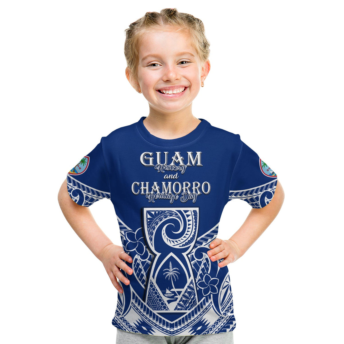 (Custom Personalised) Guam History and Chamorro Heritage Day T Shirt KID Latte Stone Polynesian LT14 Youth XL Size14 - Polynesian Pride