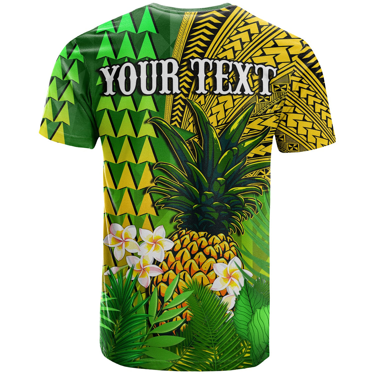 Custom Hawaii Pineapple T Shirt Plumeria Frangipani Mix Tribal Pattern LT13 - Polynesian Pride