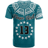 (Custom Text and Number) Cook Islands Tatau T Shirt Symbolize Passion Stars Version Blue LT13 - Polynesian Pride