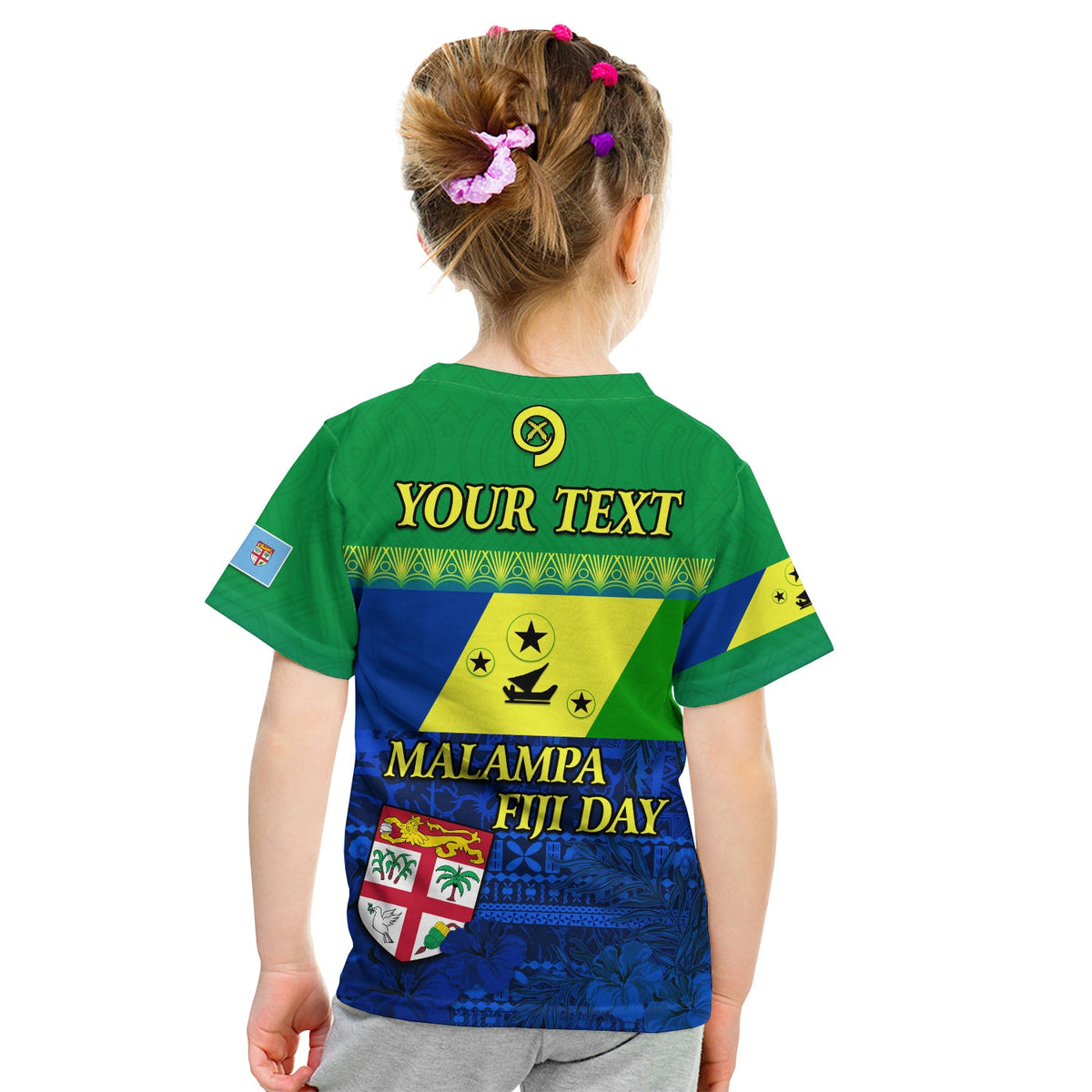 (Custom Personalised) Malampa Fiji Day T Shirt KID Vanuatu Polynesia mix Flowers LT13 - Polynesian Pride