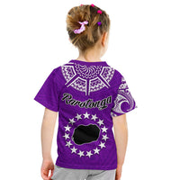 Rarotonga Cook Islands T Shirt Turtle and Map Style Purple LT13 - Polynesian Pride