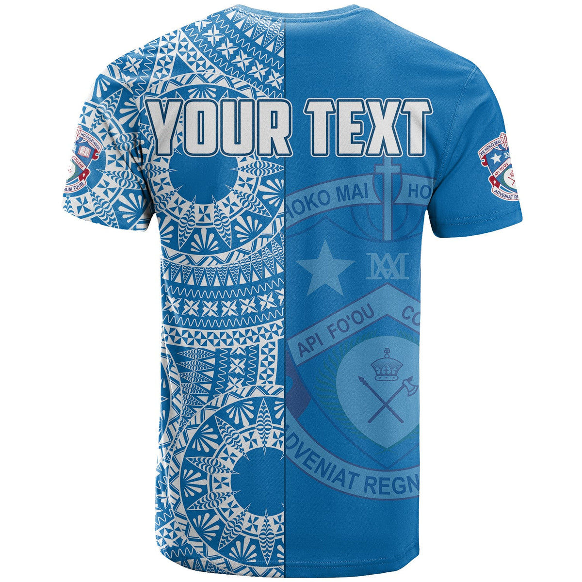 Custom Apifoou Tonga College T Shirt Tongan Ngatu Pattern LT14 - Polynesian Pride
