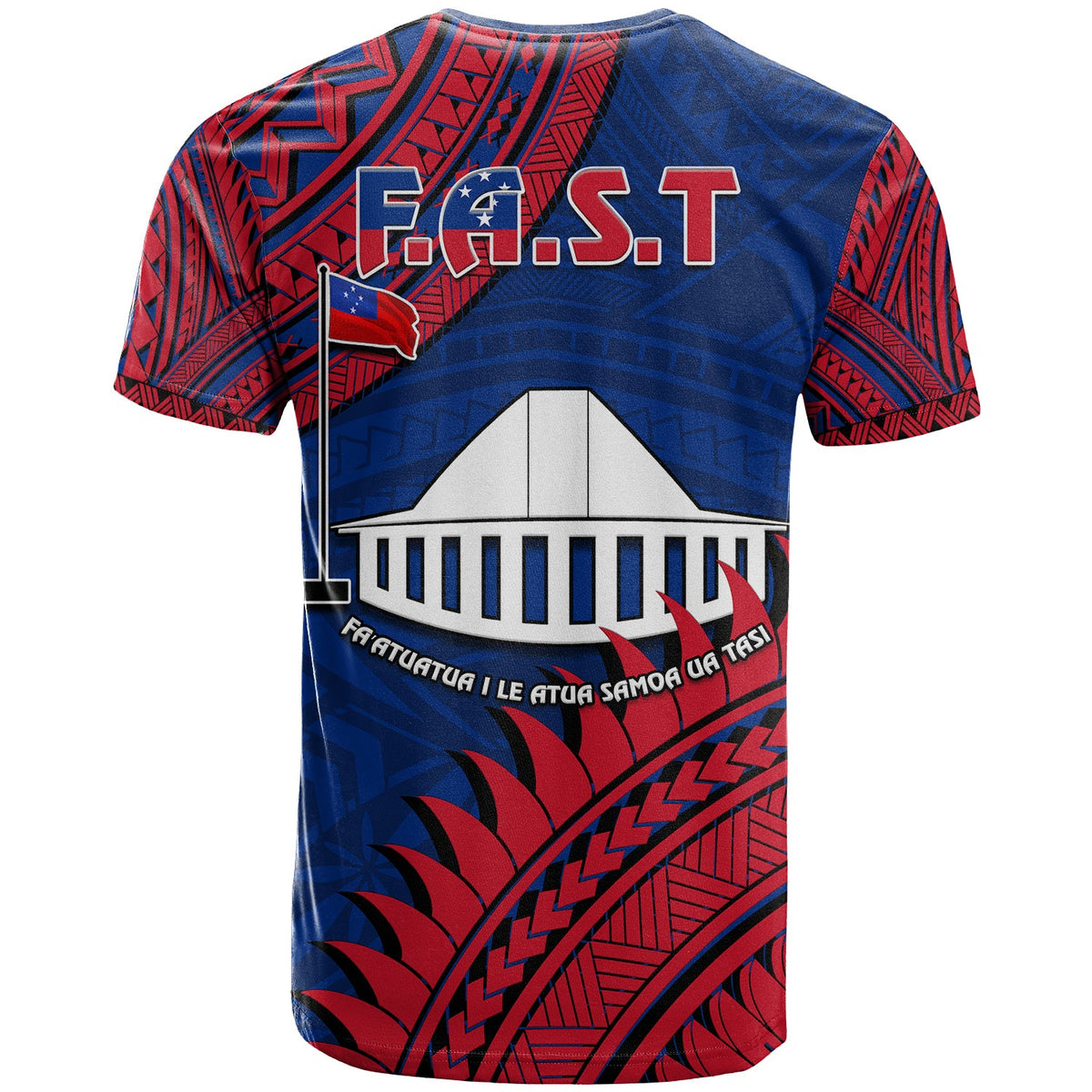 F.A.S.T Samoa T Shirt Samoan Coat of Arms Polynesian Pattern LT14 - Polynesian Pride