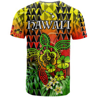 Hawaii Flowers T Shirt Color Tribal Pattern Hawaiian LT13 - Polynesian Pride