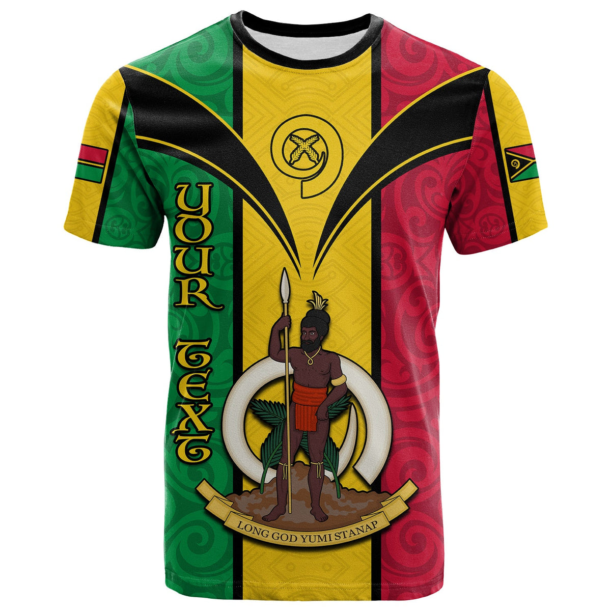 Custom Vanuatu T Shirt Pig Tusk Polynesian LT13 Yellow - Polynesian Pride