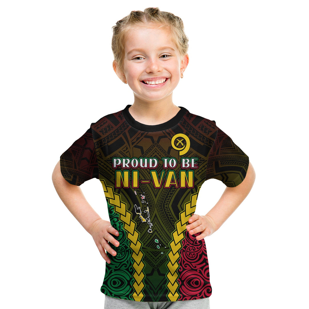 Vanuatu Indigenous T Shirt KID Proud To Be Ni - Vanuatu Polynesian Pattern LT13 Youth XL Size14 - Polynesian Pride