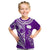 (Custom Text and Number) Rarotonga Cook Islands T Shirt KID Turtle and Map Style Purple LT13 - Polynesian Pride