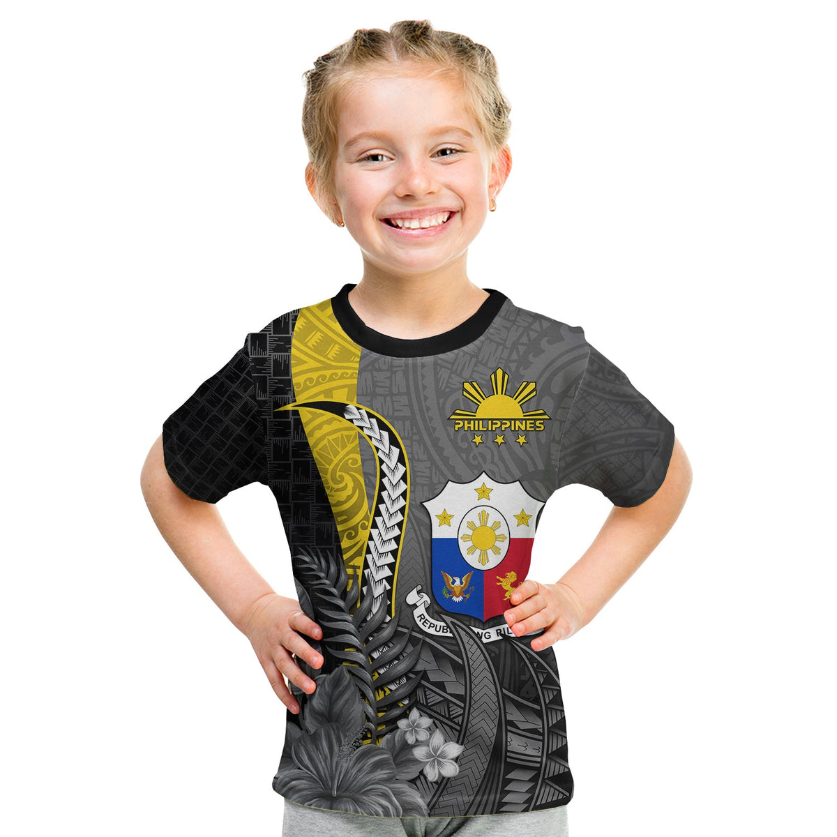 (Custom Personalised) Philippines Sampaguita T Shirt KID Simple Polynesian Sun Filipino LT13 Youth XL Size14 - Polynesian Pride