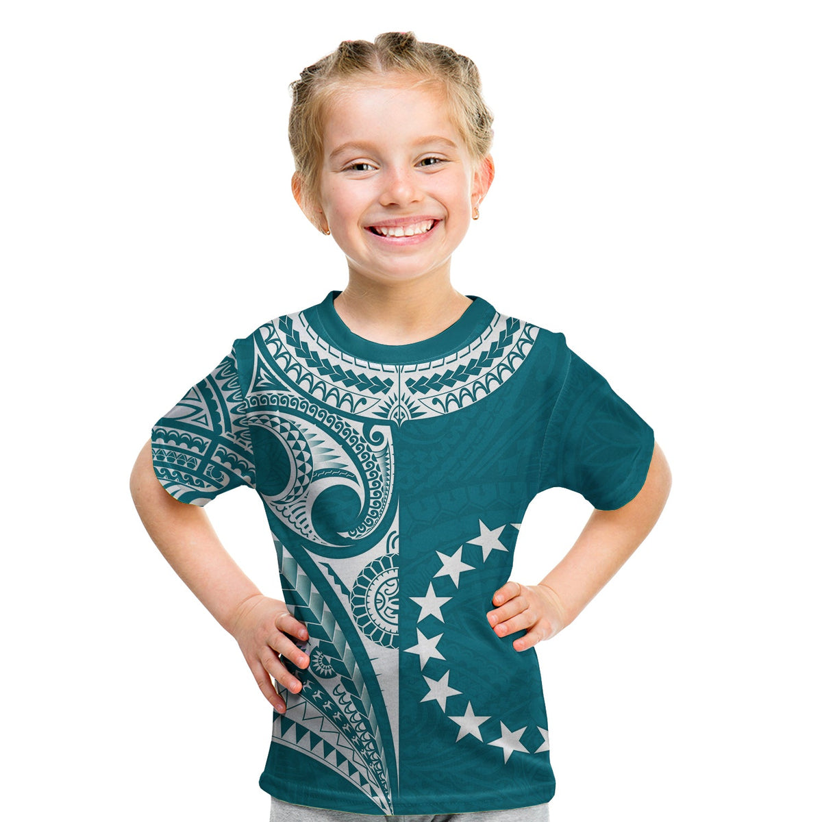 (Custom Text and Number) Cook Islands Tatau T Shirt Symbolize Passion Stars Version Blue LT13 - Polynesian Pride