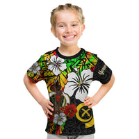 (Custom Personalised) Vanuatu T Shirt KID Polynesia Tie Dye Hibiscus Flowers LT13 Youth XL Size14 - Polynesian Pride