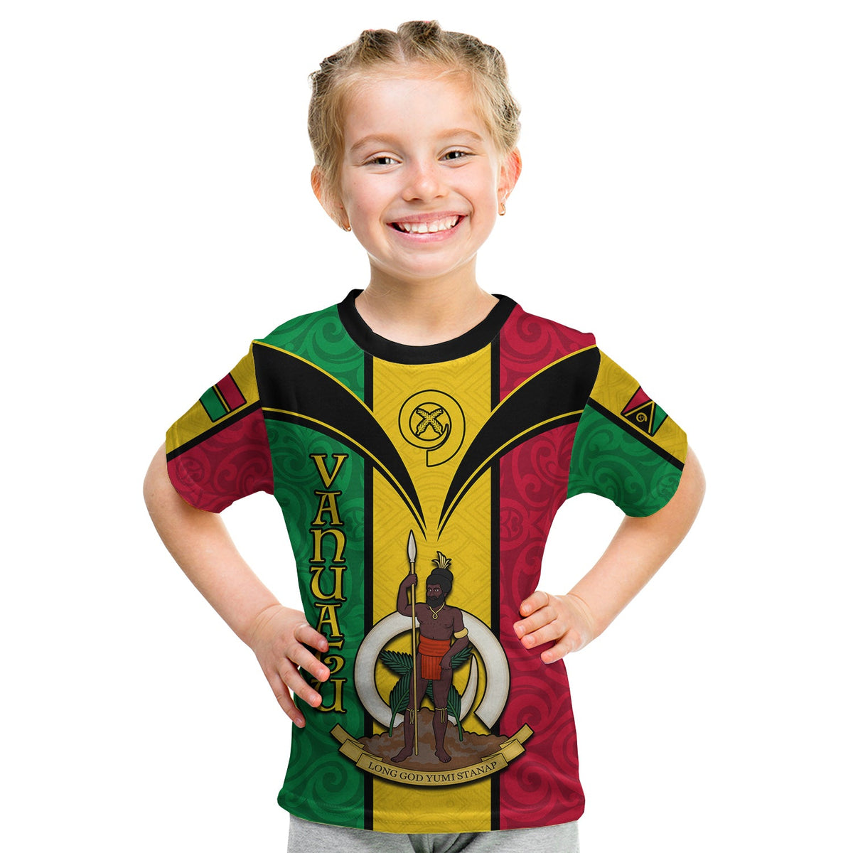Vanuatu T Shirt KID Pig Tusk Polynesian LT13 Youth XL Size14 - Polynesian Pride