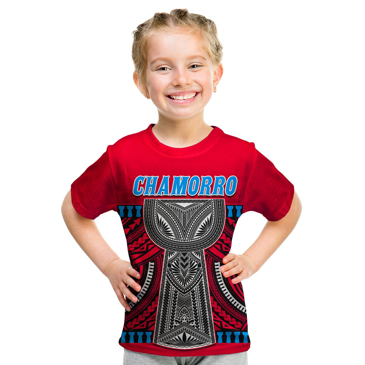 Guam Chamorro T Shirt KID Latte Stone Red Polynesian Haligi LT13 Youth XL Size14 - Polynesian Pride