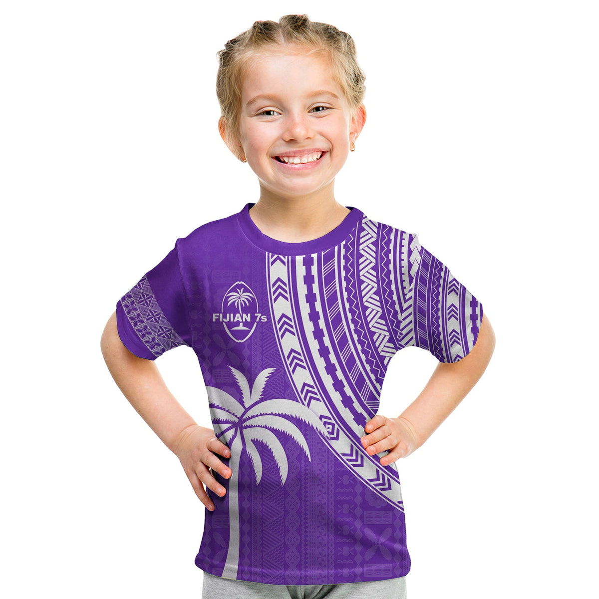 Fiji Rugby Sevens T Shirt Fijian 7s Tapa Polynesian Purple LT13 - Polynesian Pride