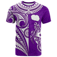 Rarotonga Cook Islands T Shirt Turtle and Map Style Purple LT13 Purple - Polynesian Pride