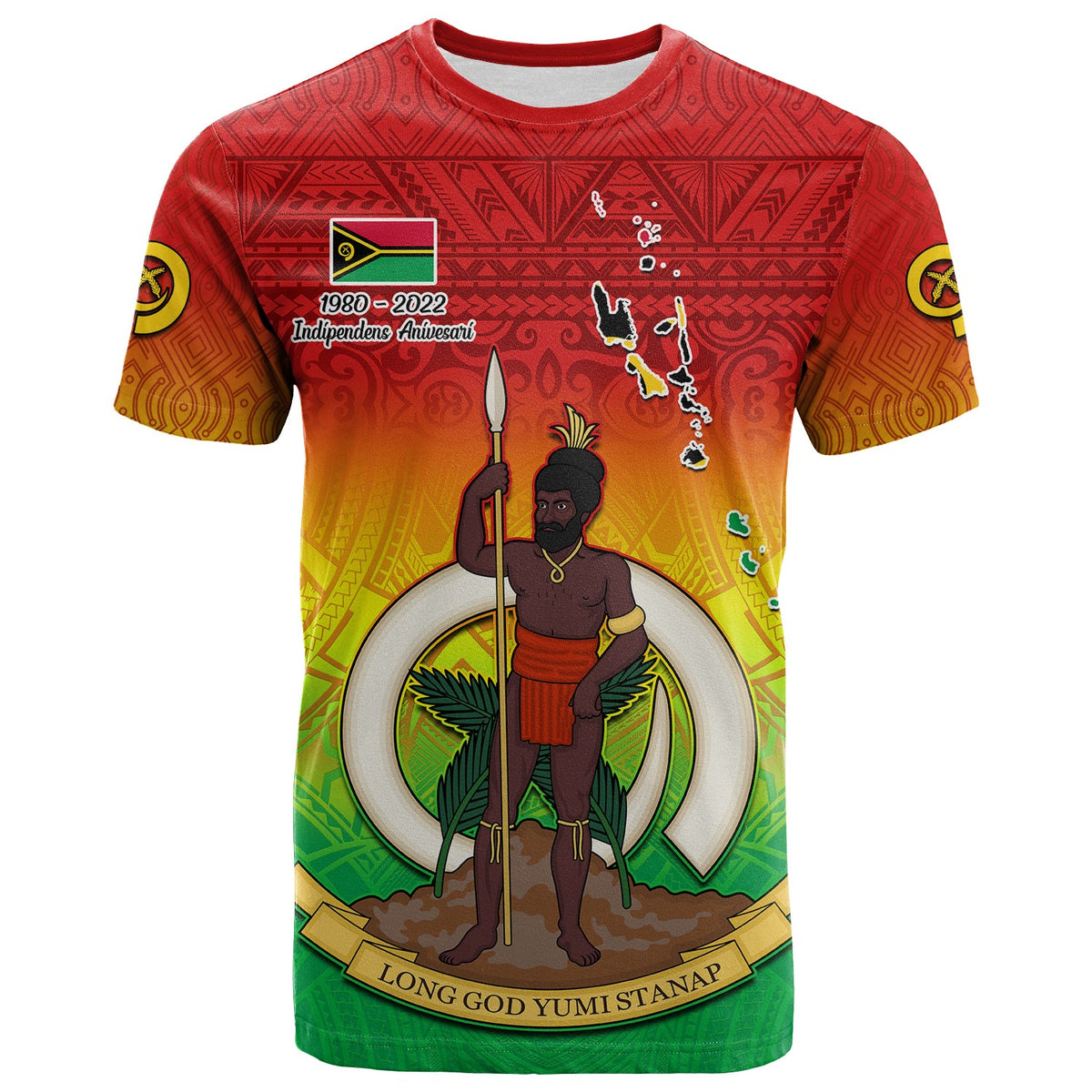 Custom Vanuatu Independence Day T Shirt 42nd Anniversary Yumi Yumi Yumi LT13 - Polynesian Pride