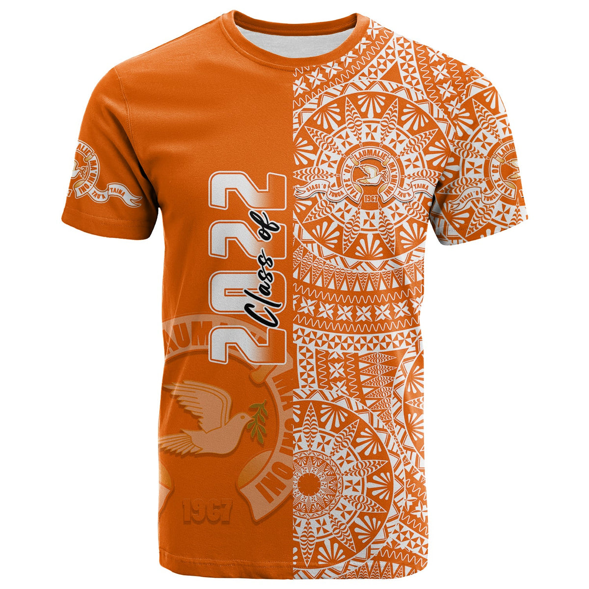(Custom Text and Number) Tailulu Tonga College T Shirt Class of Year Tongan Ngatu Pattern LT14 - Polynesian Pride