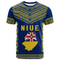 Custom Niue T Shirt Happy Constitution Day Niuean Hiapo Crab With Map LT14 - Polynesian Pride