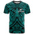 New Zealand Silver Fern Rugby T Shirt All Black Turquoise NZ Maori Pattern LT13 Turquoise - Polynesian Pride