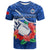 (Custom Text and Number) Samoa Rugby T Shirt Manu Samoa Polynesian Hibiscus Blue Style LT14 - Polynesian Pride