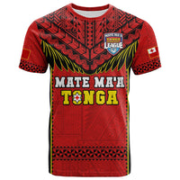 (Custom Text and Number) Tonga Rugby T Shirt Mate Maa Tonga Pacific Ngatu Black LT14 - Polynesian Pride