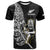 New Zealand Silver Fern Rugby T Shirt All Black Maori Version Black LT14 Black - Polynesian Pride